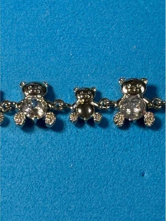 Jewelry - Silver Teddy Bear Crystal Bracelet